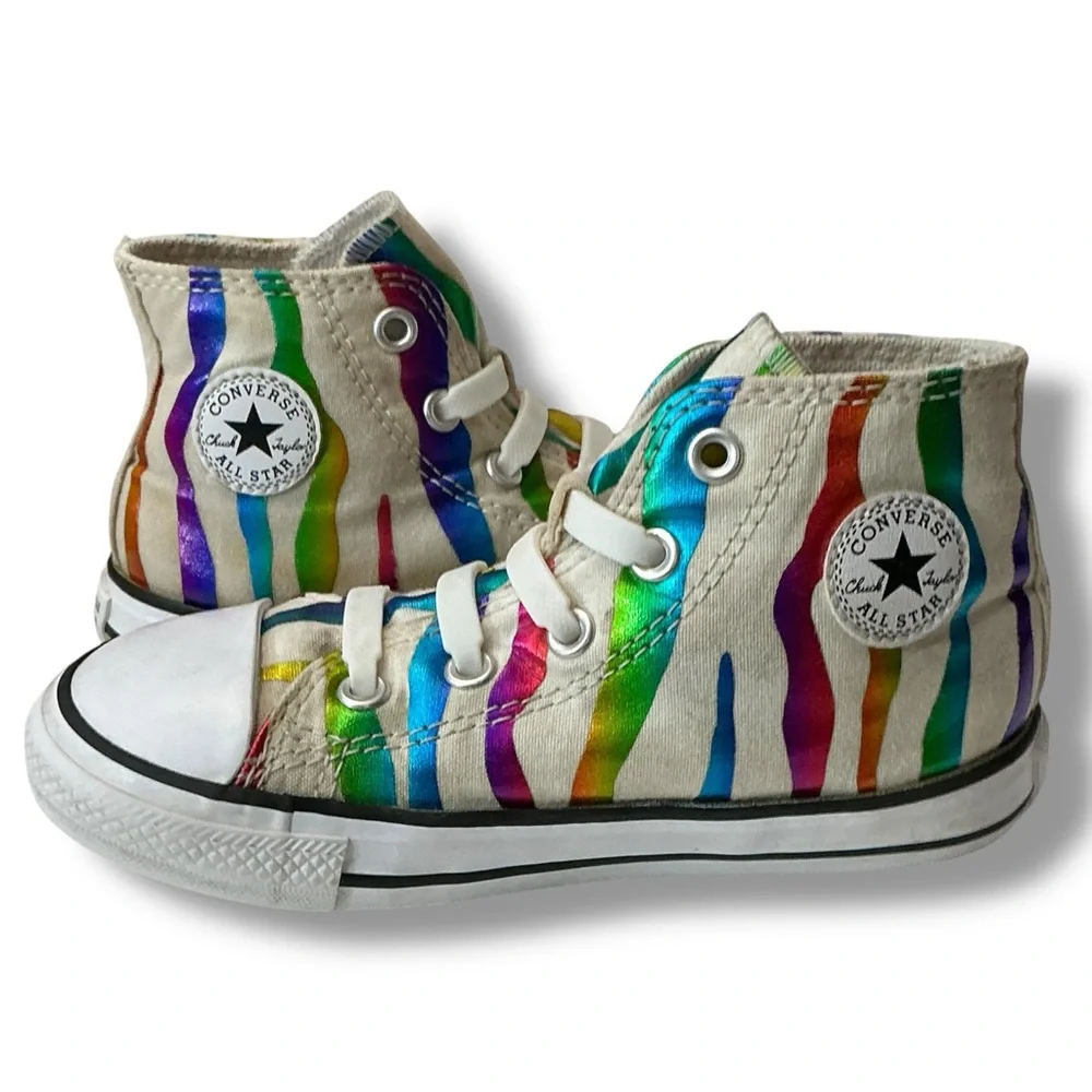 Converse Multicolor Striped Kids High-Tops Infant Size 9
